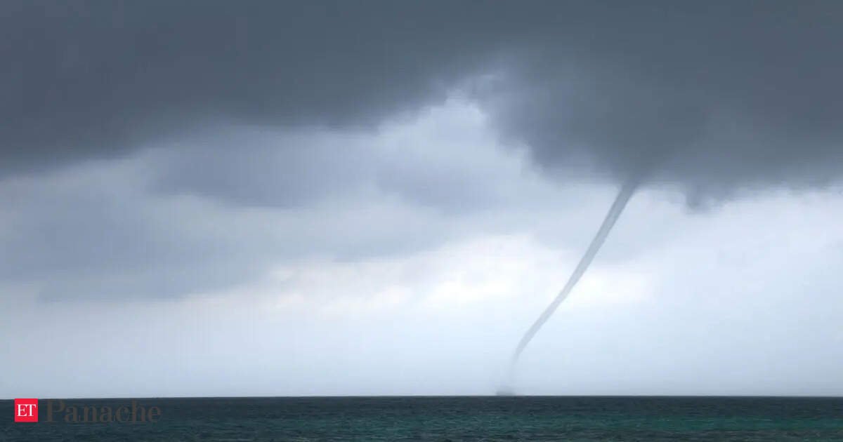 A Rare Elephant Trunk-Like Waterspout Appears Off Odisha's Puri Coast, Astonishing Tourists