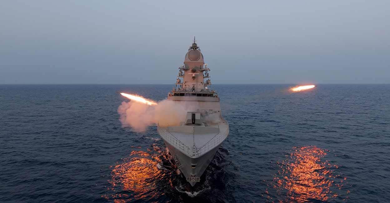 Indian Navy Welcomes 'INS Mahendragiri' into Eastern Fleet