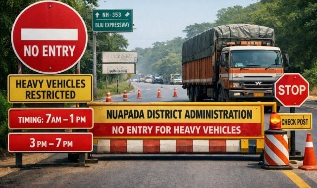 Nuapada District Implements Restrictions on Heavy Vehicles During Busy Hours