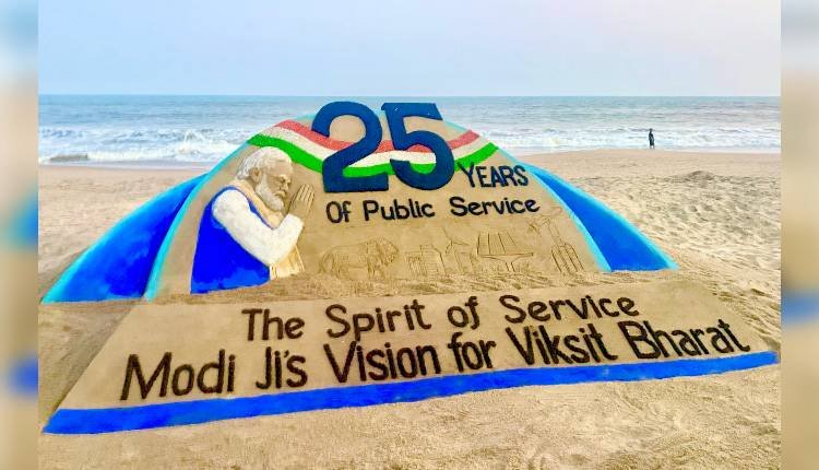 Sand Artist Sudarsan Pattnaik Celebrates PM Modi's 25 Years of Service